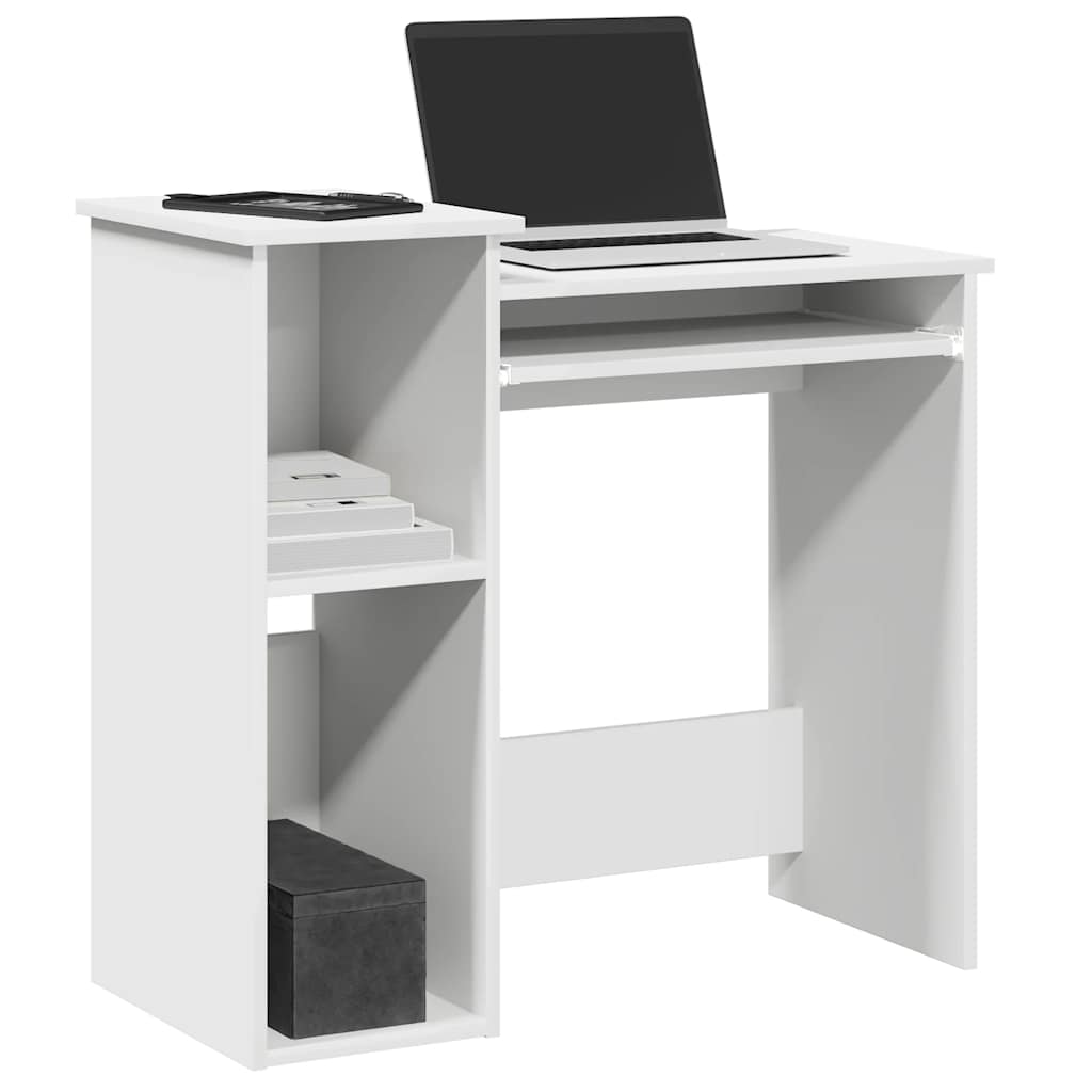 vidaXL Birou cu rafturi, alb, 84x40x78 cm, PAL vidaXL Birou cu rafturi, alb, 84x40x78 cm, PAL