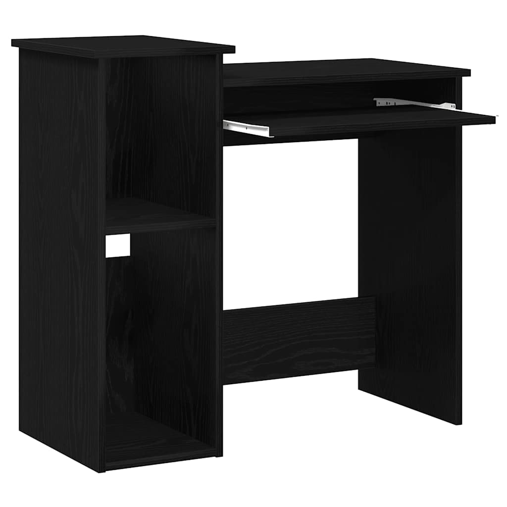 vidaXL Birou cu rafturi, negru, 84x40x78 cm, PAL vidaXL Birou cu rafturi, negru, 84x40x78 cm, PAL