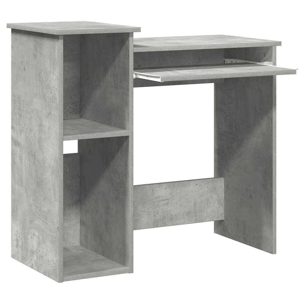 vidaXL Birou cu rafturi, gri beton, 84x40x78 cm, PAL vidaXL Birou cu rafturi, gri beton, 84x40x78 cm, PAL
