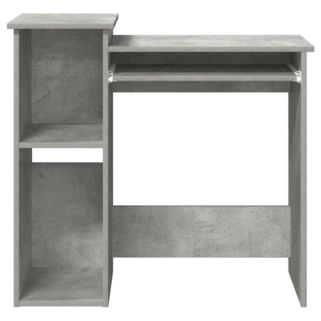 vidaXL Birou cu rafturi, gri beton, 84x40x78 cm, PAL vidaXL Birou cu rafturi, gri beton, 84x40x78 cm, PAL