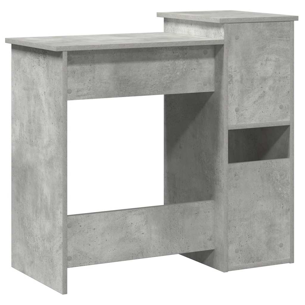 vidaXL Birou cu rafturi, gri beton, 84x40x78 cm, PAL vidaXL Birou cu rafturi, gri beton, 84x40x78 cm, PAL