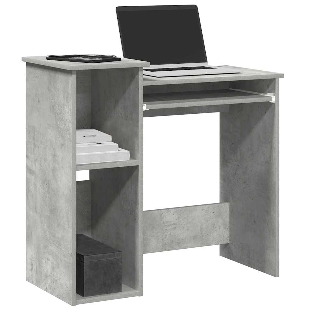 vidaXL Birou cu rafturi, gri beton, 84x40x78 cm, PAL vidaXL Birou cu rafturi, gri beton, 84x40x78 cm, PAL