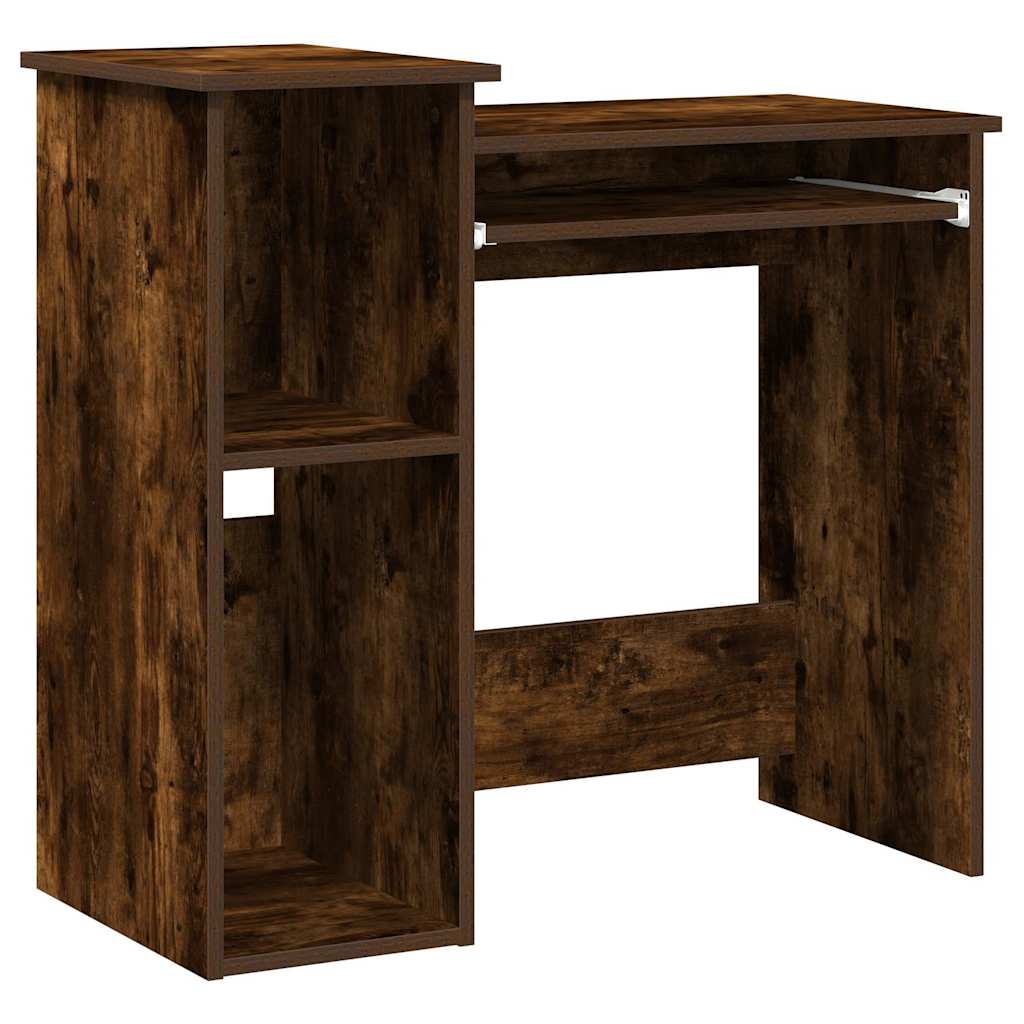 vidaXL Birou cu rafturi, stejar fumuriu, 84x40x78 cm, lemn compozit vidaXL Birou cu rafturi, stejar fumuriu, 84x40x78 cm, lemn compozit