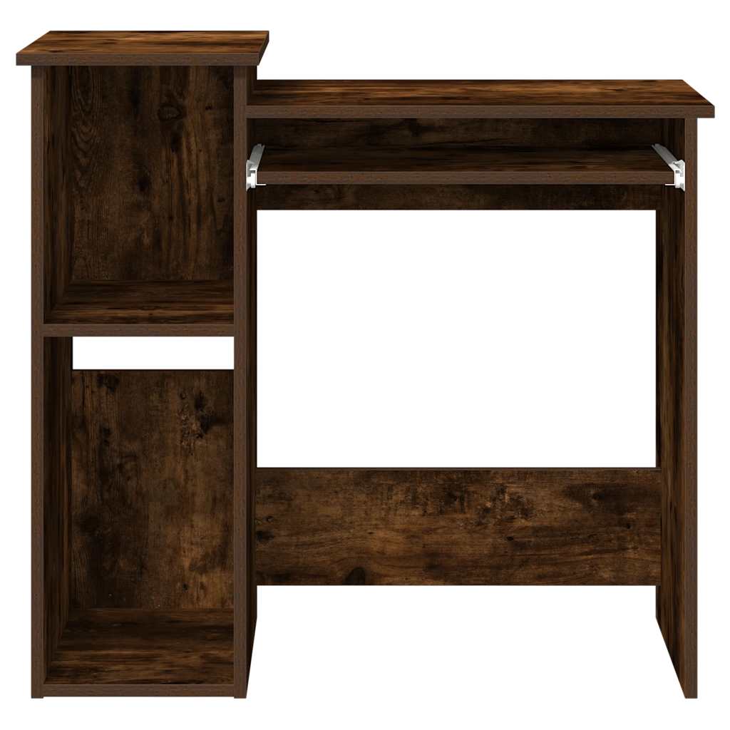vidaXL Birou cu rafturi, stejar fumuriu, 84x40x78 cm, lemn compozit vidaXL Birou cu rafturi, stejar fumuriu, 84x40x78 cm, lemn compozit