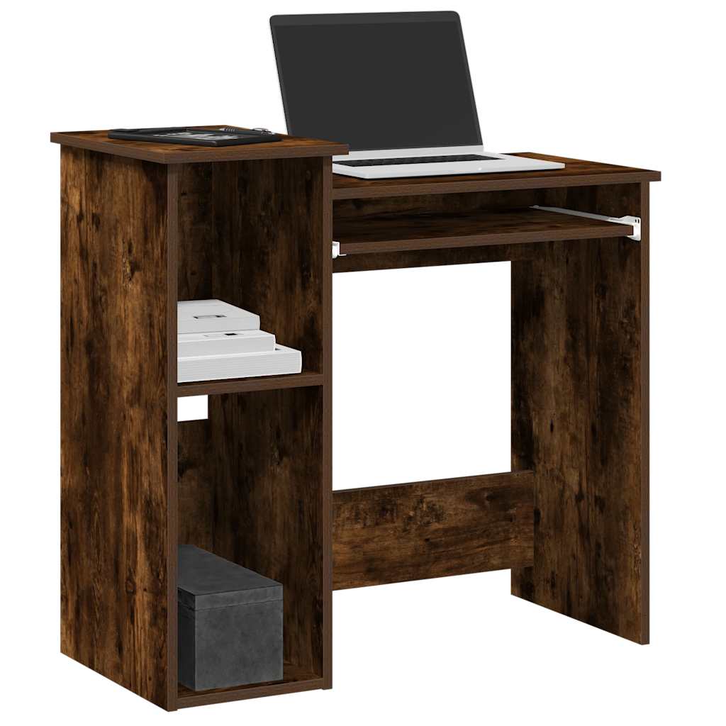 vidaXL Birou cu rafturi, stejar fumuriu, 84x40x78 cm, lemn compozit vidaXL Birou cu rafturi, stejar fumuriu, 84x40x78 cm, lemn compozit