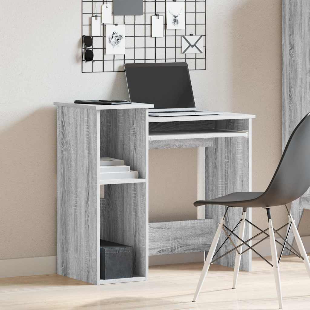 vidaXL Birou cu rafturi, gri sonoma, 84x40x78 cm, lemn compozit vidaXL Birou cu rafturi, gri sonoma, 84x40x78 cm, lemn compozit