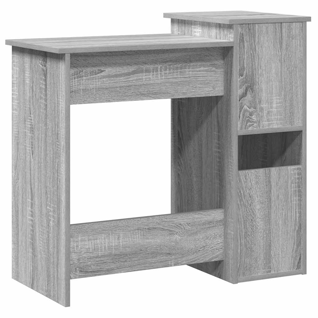 vidaXL Birou cu rafturi, gri sonoma, 84x40x78 cm, lemn compozit vidaXL Birou cu rafturi, gri sonoma, 84x40x78 cm, lemn compozit