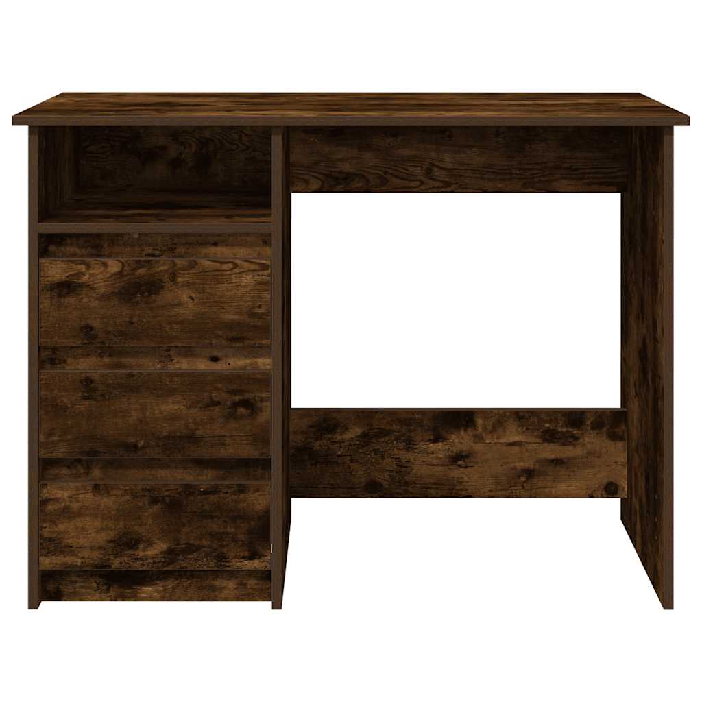 vidaXL Birou, stejar afumat, 102x50x75 cm, lemn compozit