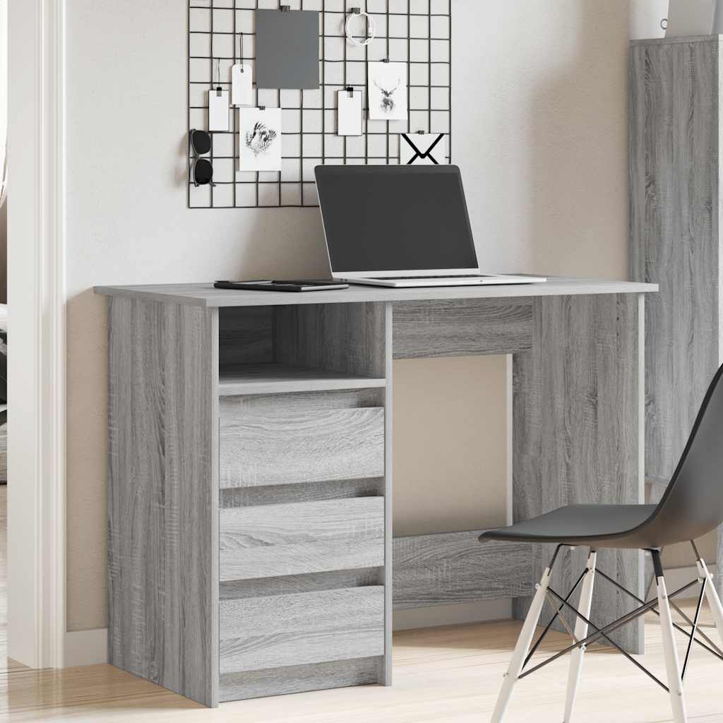 vidaXL Birou, gri sonoma, 102x50x75 cm, lemn compozit