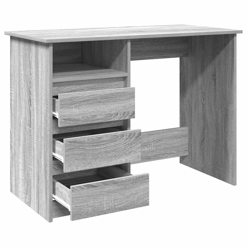 vidaXL Birou, gri sonoma, 102x50x75 cm, lemn compozit