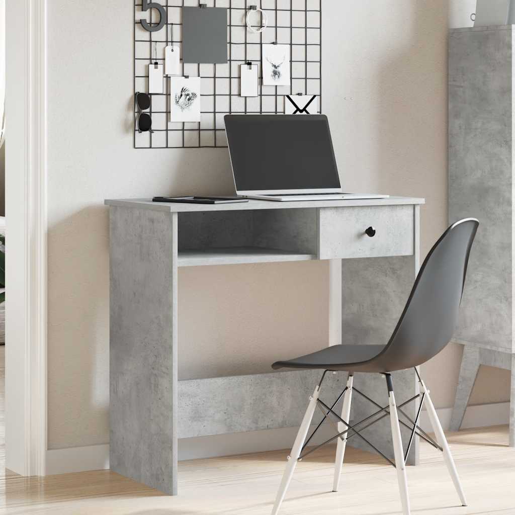 vidaXL Birou, gri beton, 80 x 40 x 75 cm, PAL