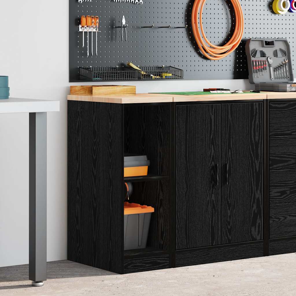 vidaXL Dulap depozitare garaj negru 30x51x85 cm lemn masiv de pin vidaXL Dulap depozitare garaj negru 30x51x85 cm lemn masiv de pin