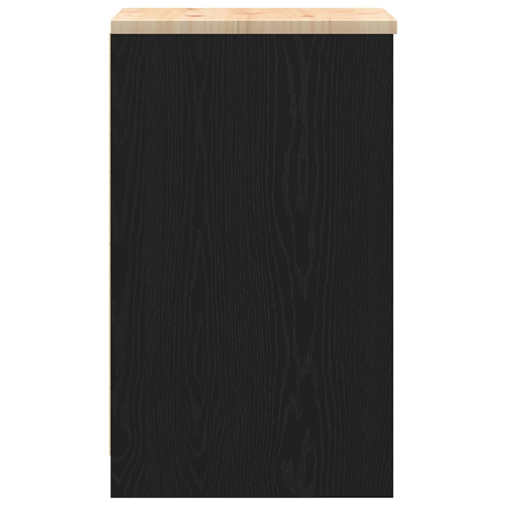 vidaXL Dulap depozitare garaj negru 40x51x85 cm lemn masiv de pin vidaXL Dulap depozitare garaj negru 40x51x85 cm lemn masiv de pin