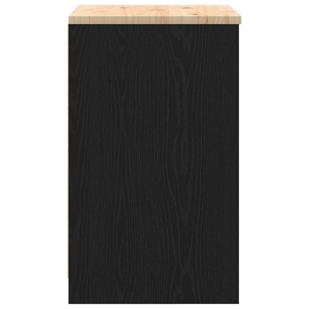 vidaXL Dulap depozitare garaj negru 60x51x85 cm lemn masiv de pin vidaXL Dulap depozitare garaj negru 60x51x85 cm lemn masiv de pin