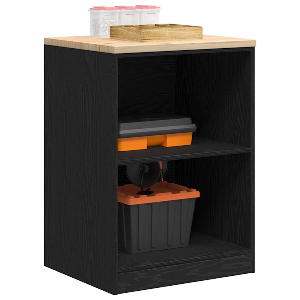 vidaXL Dulap depozitare garaj negru 60x51x85 cm lemn masiv de pin vidaXL Dulap depozitare garaj negru 60x51x85 cm lemn masiv de pin