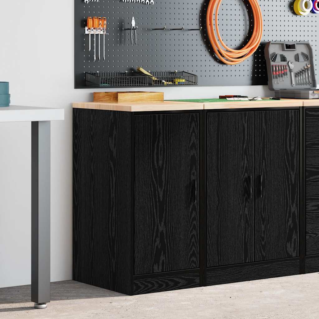 vidaXL Dulap depozitare garaj negru 40x51x85 cm lemn masiv de pin vidaXL Dulap depozitare garaj negru 40x51x85 cm lemn masiv de pin
