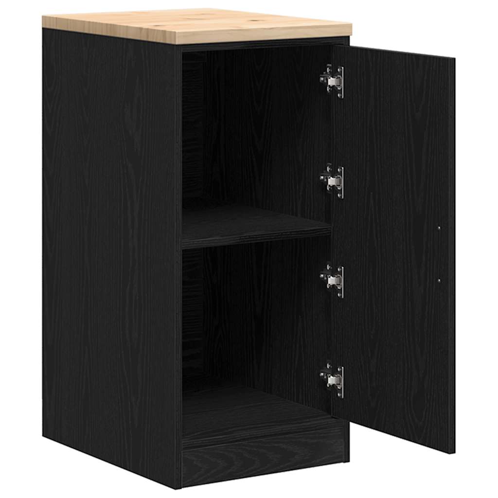 vidaXL Dulap depozitare garaj negru 40x51x85 cm lemn masiv de pin vidaXL Dulap depozitare garaj negru 40x51x85 cm lemn masiv de pin