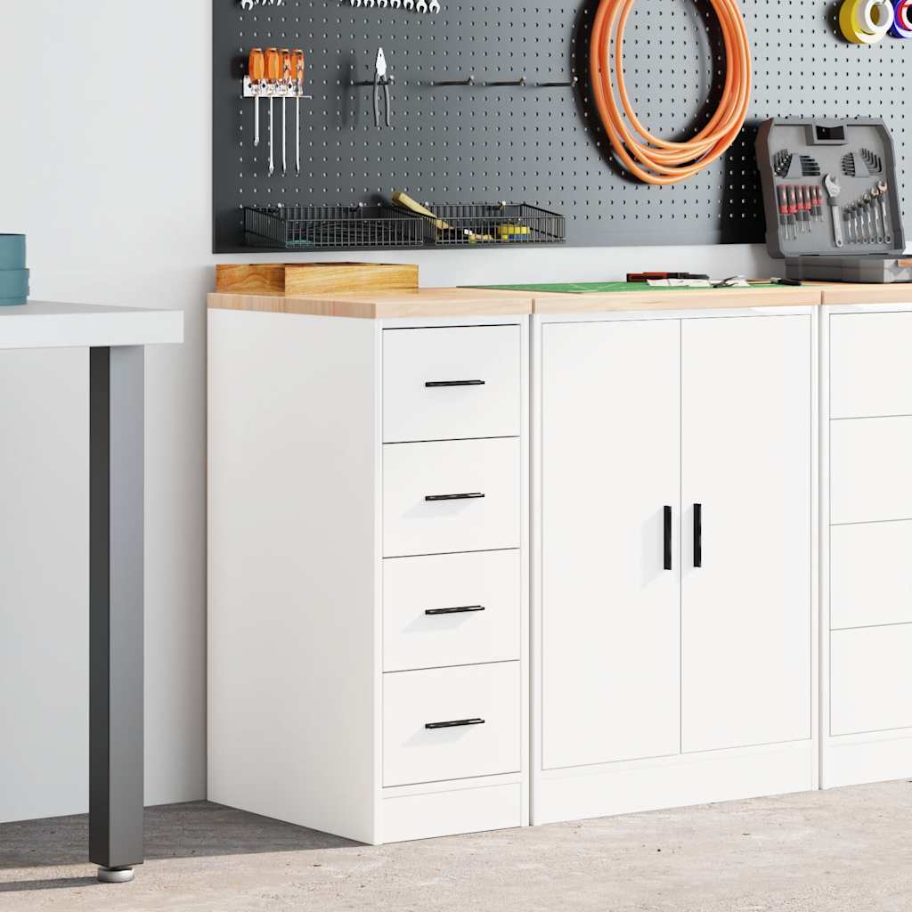 vidaXL Dulap depozitare garaj alb 30x51x85 cm lemn masiv de pin