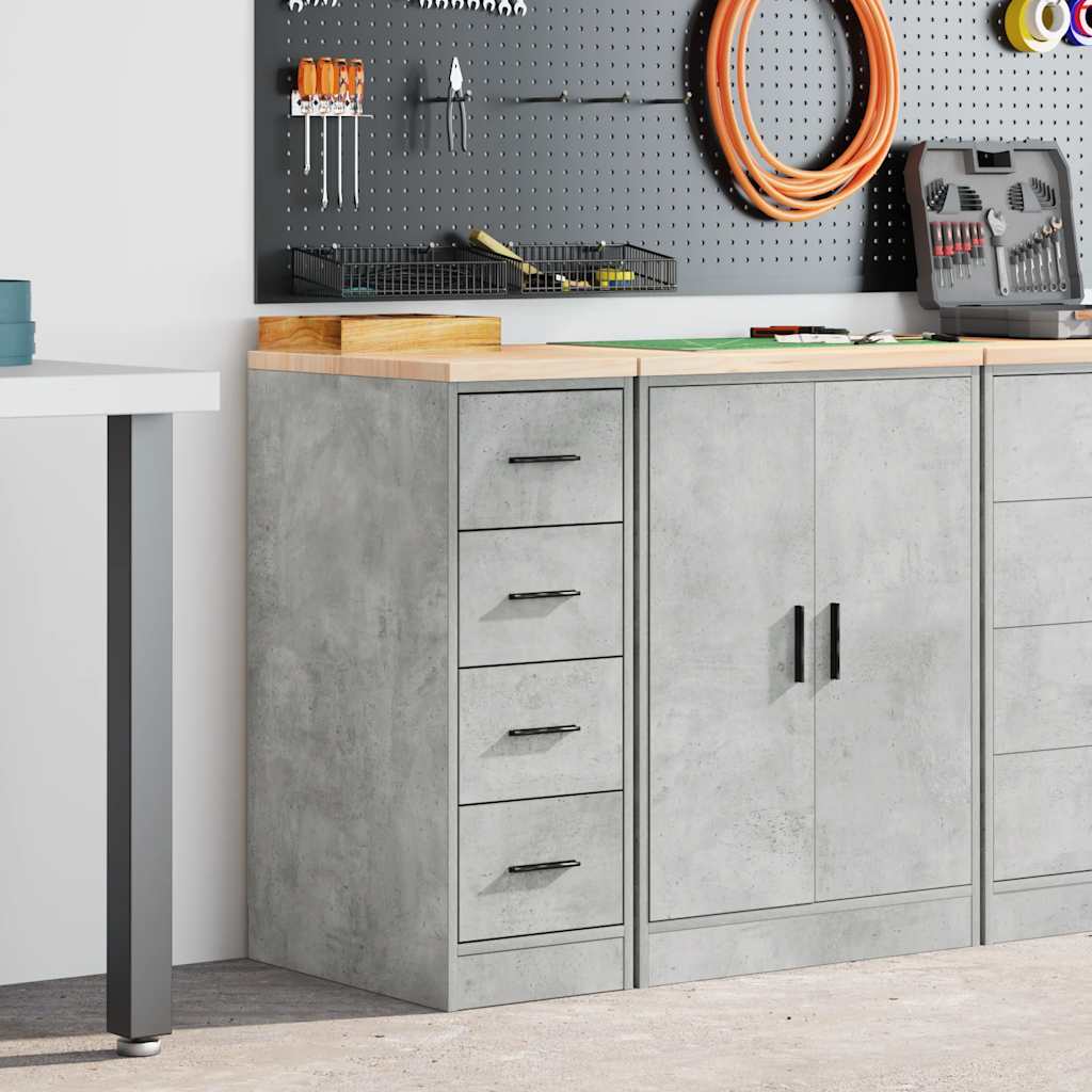 vidaXL Dulap depozitare garaj Beton Gri 30x51x85 cm lemn masiv de pin vidaXL Dulap depozitare garaj Beton Gri 30x51x85 cm lemn masiv de pin