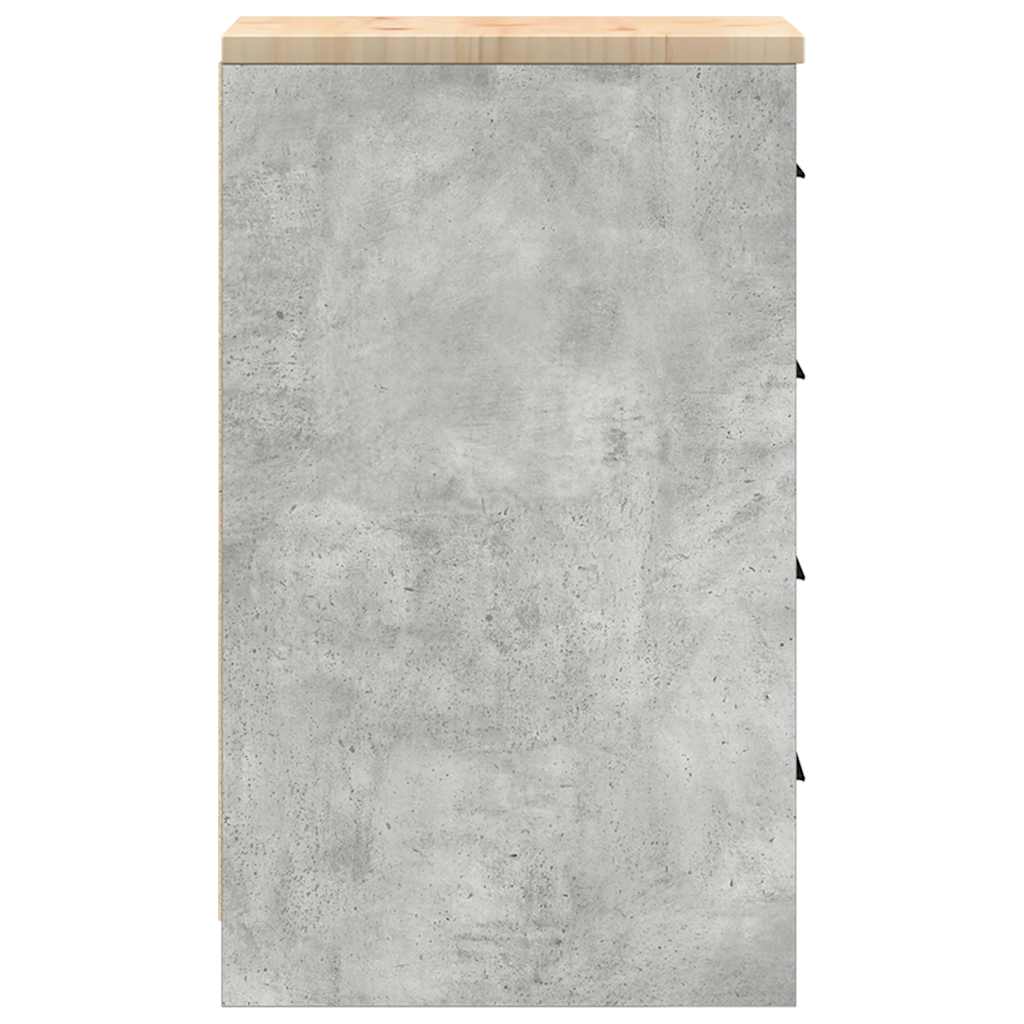 vidaXL Dulap depozitare garaj Beton Gri 30x51x85 cm lemn masiv de pin vidaXL Dulap depozitare garaj Beton Gri 30x51x85 cm lemn masiv de pin