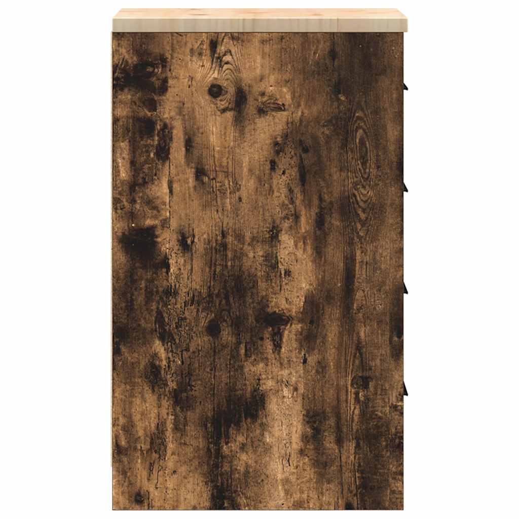 vidaXL Dulap de depozitare pentru garaj stejar afumat 30x51x85 cm