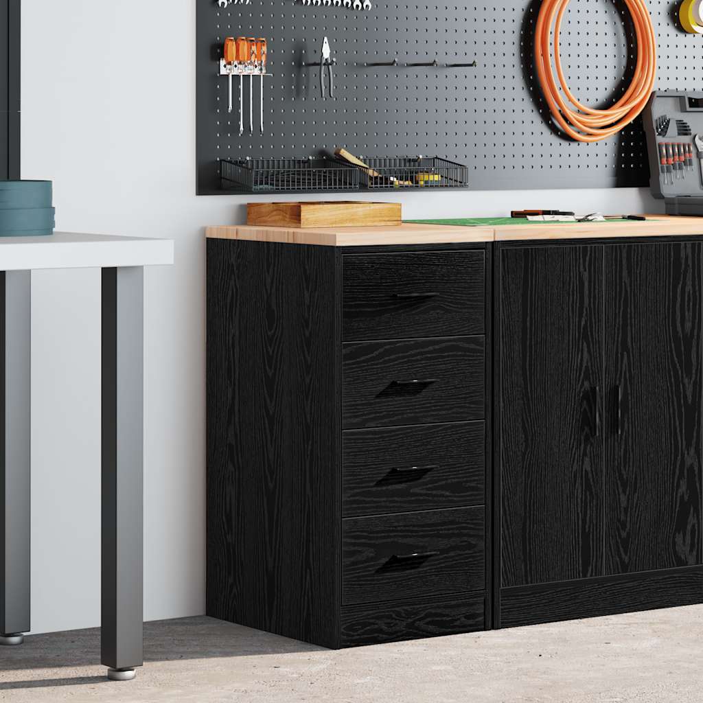 vidaXL Dulap depozitare garaj negru 40x51x85 cm lemn masiv de pin vidaXL Dulap depozitare garaj negru 40x51x85 cm lemn masiv de pin