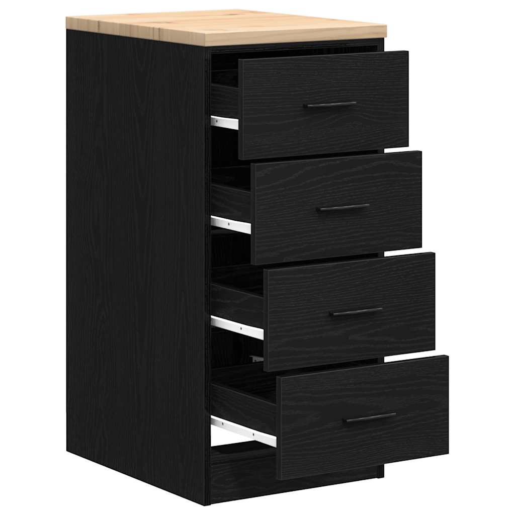 vidaXL Dulap depozitare garaj negru 40x51x85 cm lemn masiv de pin vidaXL Dulap depozitare garaj negru 40x51x85 cm lemn masiv de pin