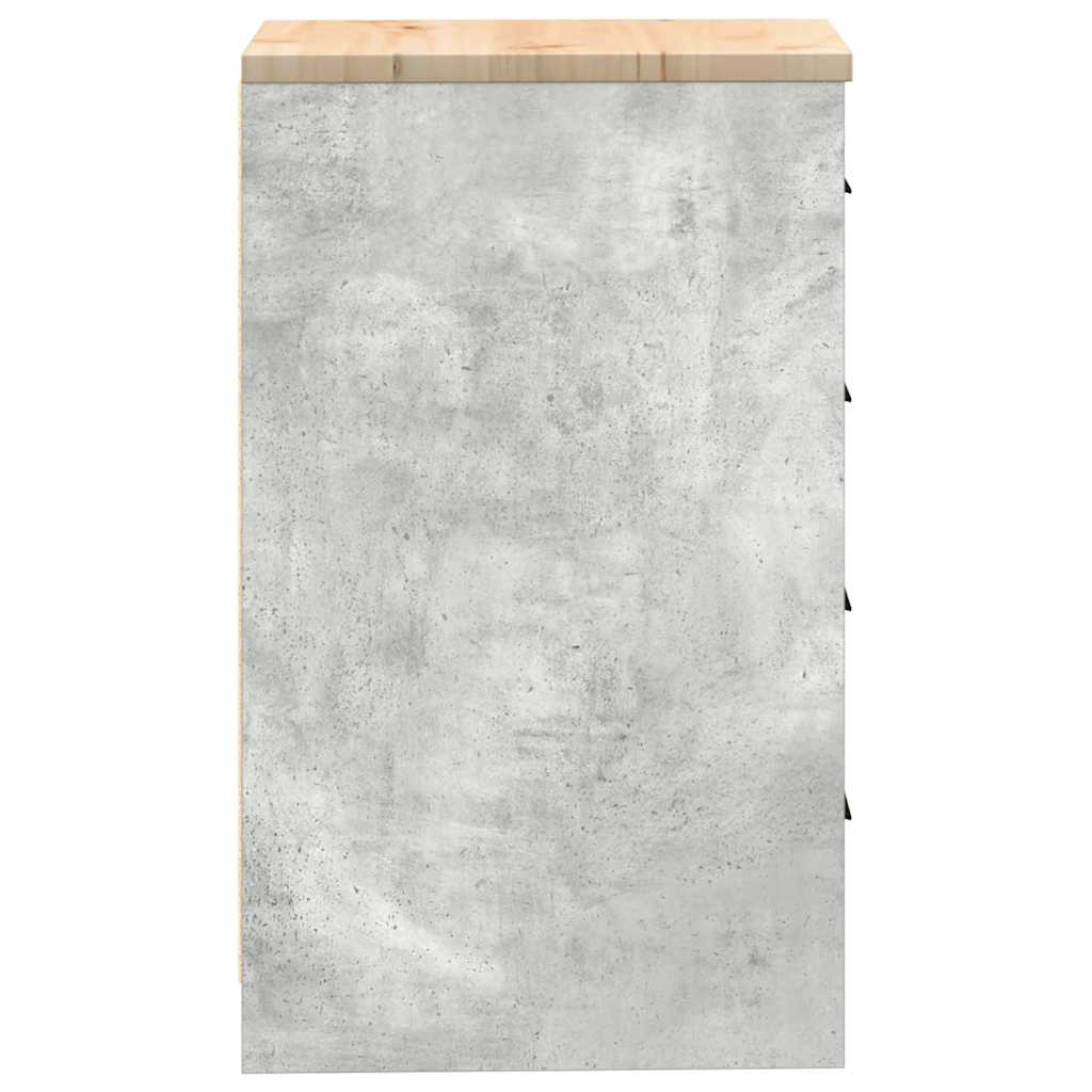 vidaXL Dulap depozitare garaj Beton Gri 40x51x85 cm lemn masiv de pin vidaXL Dulap depozitare garaj Beton Gri 40x51x85 cm lemn masiv de pin
