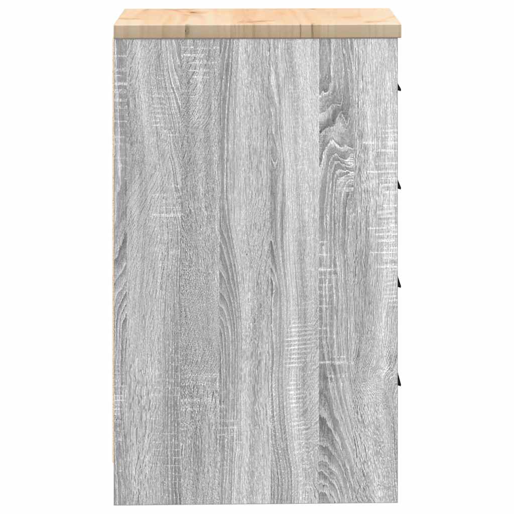 vidaXL Dulap depozitare garaj gri Sonoma 40x51x85 cm lemn masiv de pin vidaXL Dulap depozitare garaj gri Sonoma 40x51x85 cm lemn masiv de pin