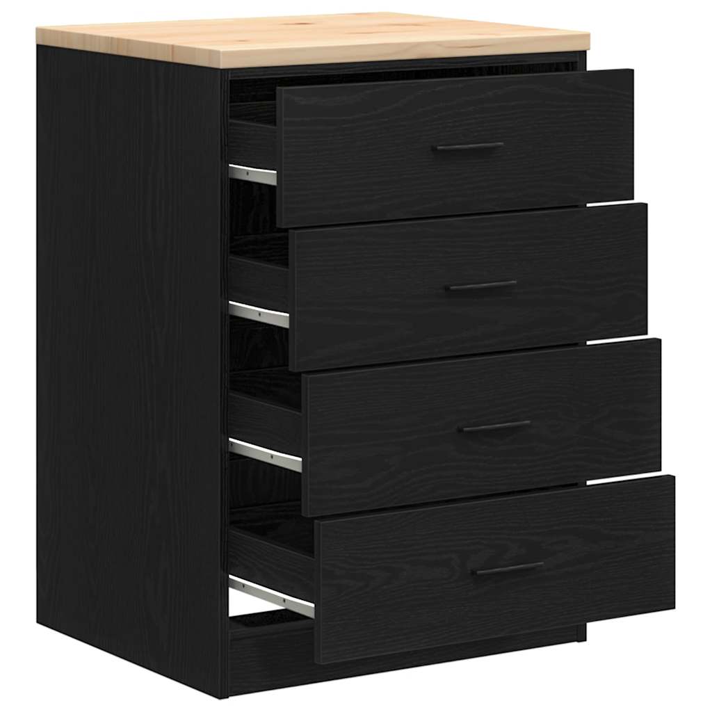 vidaXL Dulap depozitare garaj negru 60x51x85 cm lemn masiv de pin vidaXL Dulap depozitare garaj negru 60x51x85 cm lemn masiv de pin