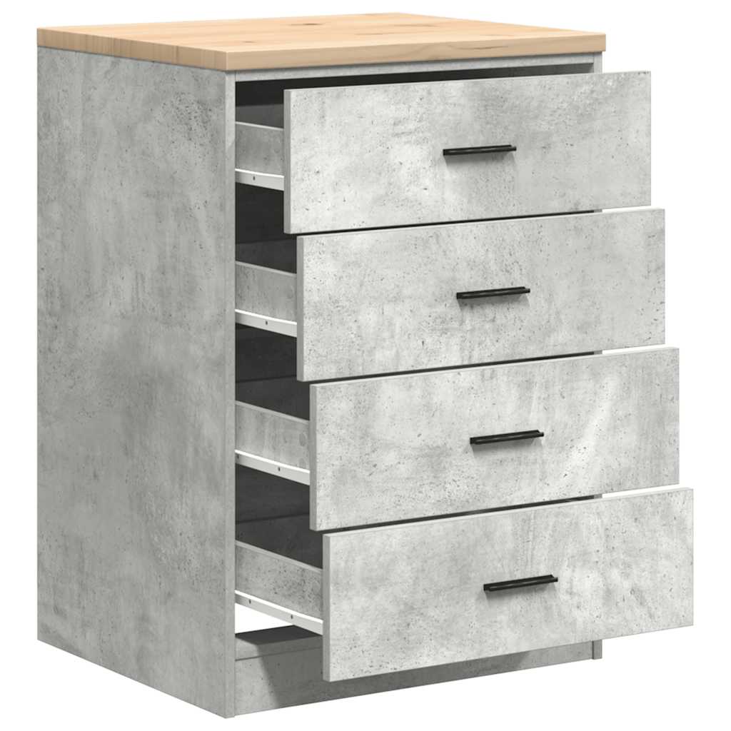 vidaXL Dulap depozitare garaj Beton Gri 60x51x85 cm lemn masiv de pin vidaXL Dulap depozitare garaj Beton Gri 60x51x85 cm lemn masiv de pin
