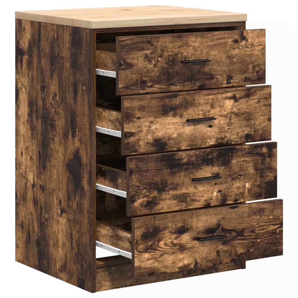 vidaXL Dulap de depozitare pentru garaj stejar afumat 60x51x85 cm