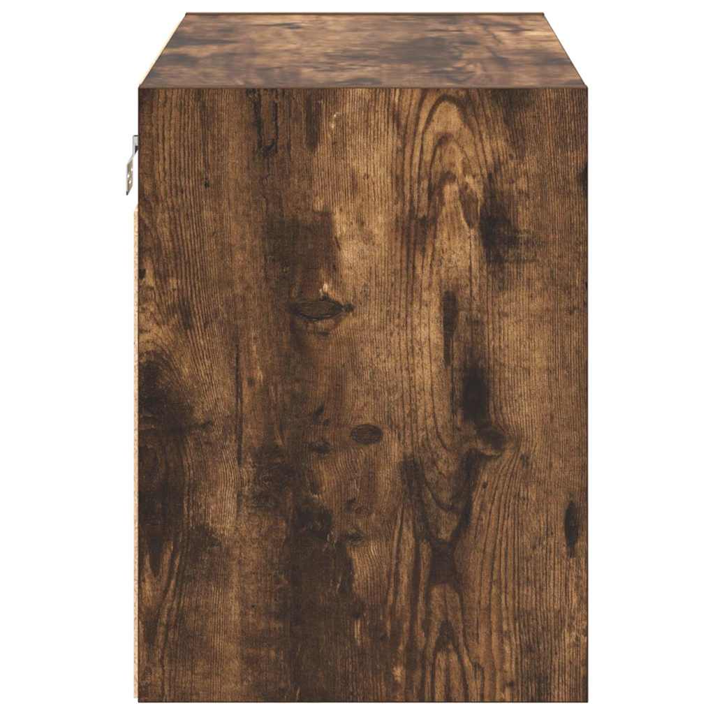 vidaXL Dulapuri de perete de garaj 2 buc Lemn prelucrat stejar afumat