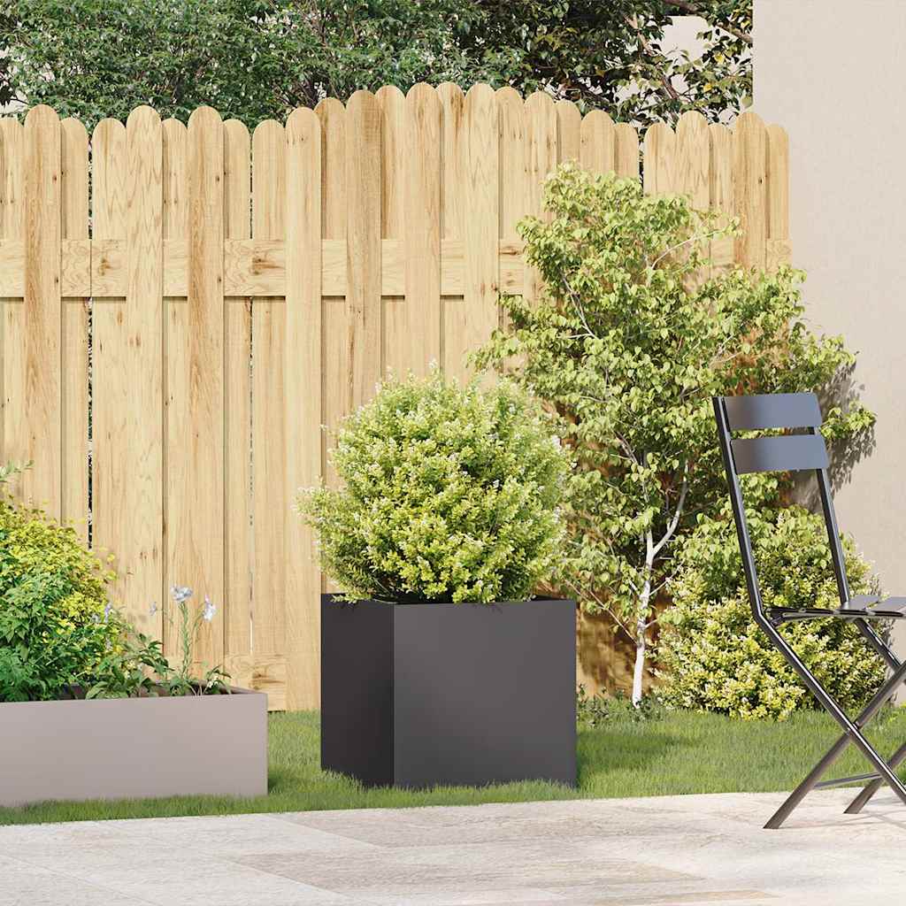 vidaXL Jardinier negru 40x40x40 cm Oțel laminat la rece