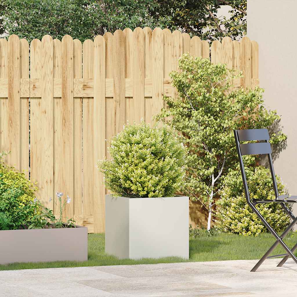 vidaXL Jardinieră, alb, 40x40x40 cm, oțel laminat la rece vidaXL Jardinieră, alb, 40x40x40 cm, oțel laminat la rece