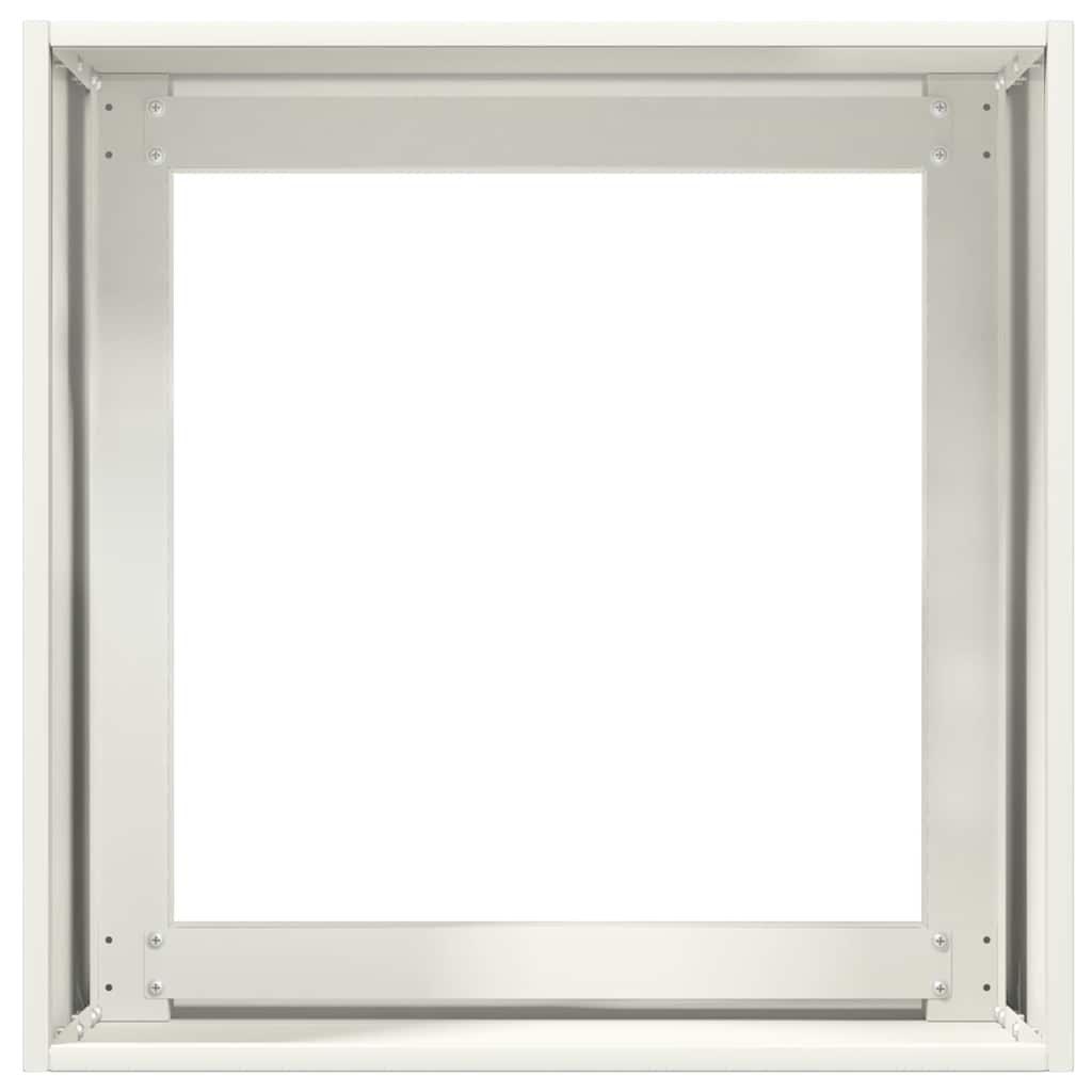 vidaXL Jardinieră, alb, 40x40x40 cm, oțel laminat la rece vidaXL Jardinieră, alb, 40x40x40 cm, oțel laminat la rece