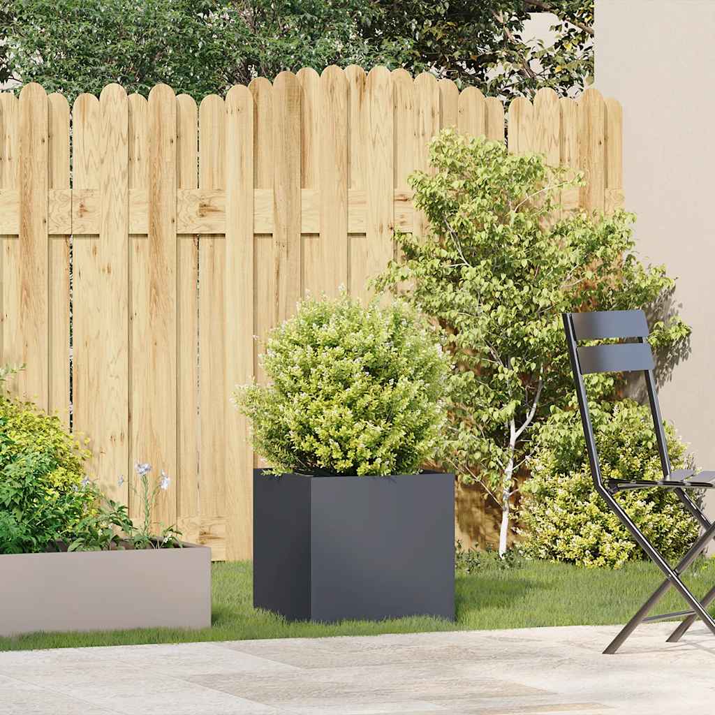 vidaXL Jardinieră, antracit, 40x40x40 cm, oțel laminat la rece vidaXL Jardinieră, antracit, 40x40x40 cm, oțel laminat la rece