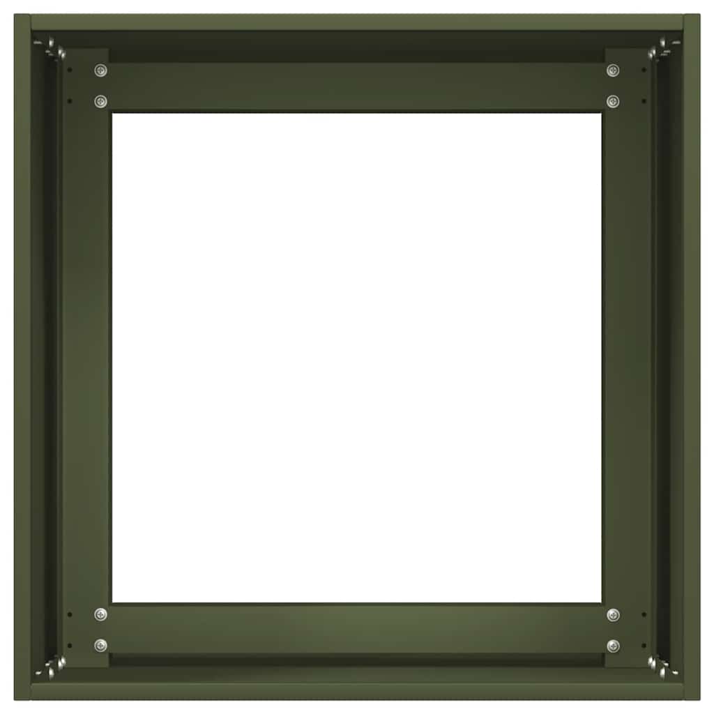 vidaXL Jardinieră, verde măsliniu, 40x40x40 cm, oțel laminat la rece vidaXL Jardinieră, verde măsliniu, 40x40x40 cm, oțel laminat la rece