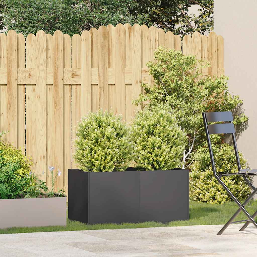 vidaXL Jardinier negru 80x40x40 cm Oțel laminat la rece