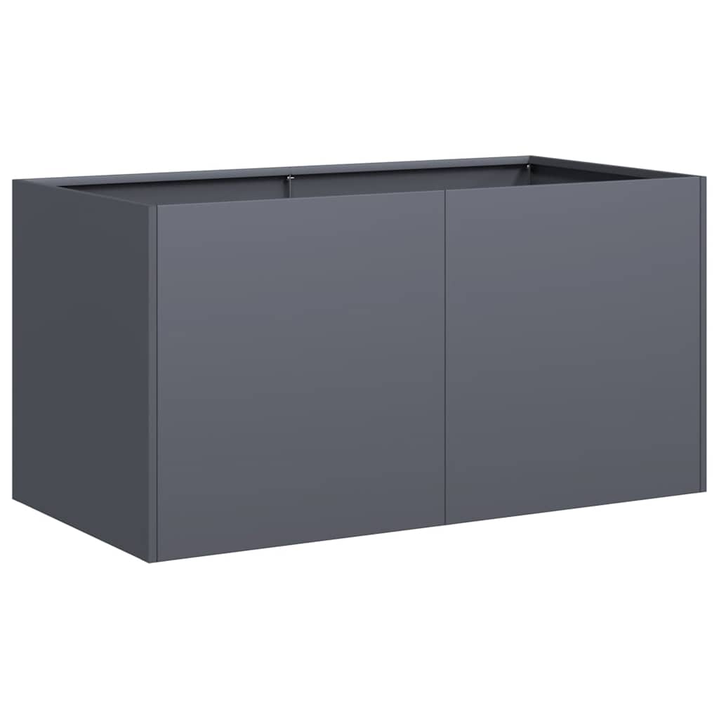 vidaXL Jardinieră, antracit, 80x40x40 cm, oțel laminat la rece vidaXL Jardinieră, antracit, 80x40x40 cm, oțel laminat la rece