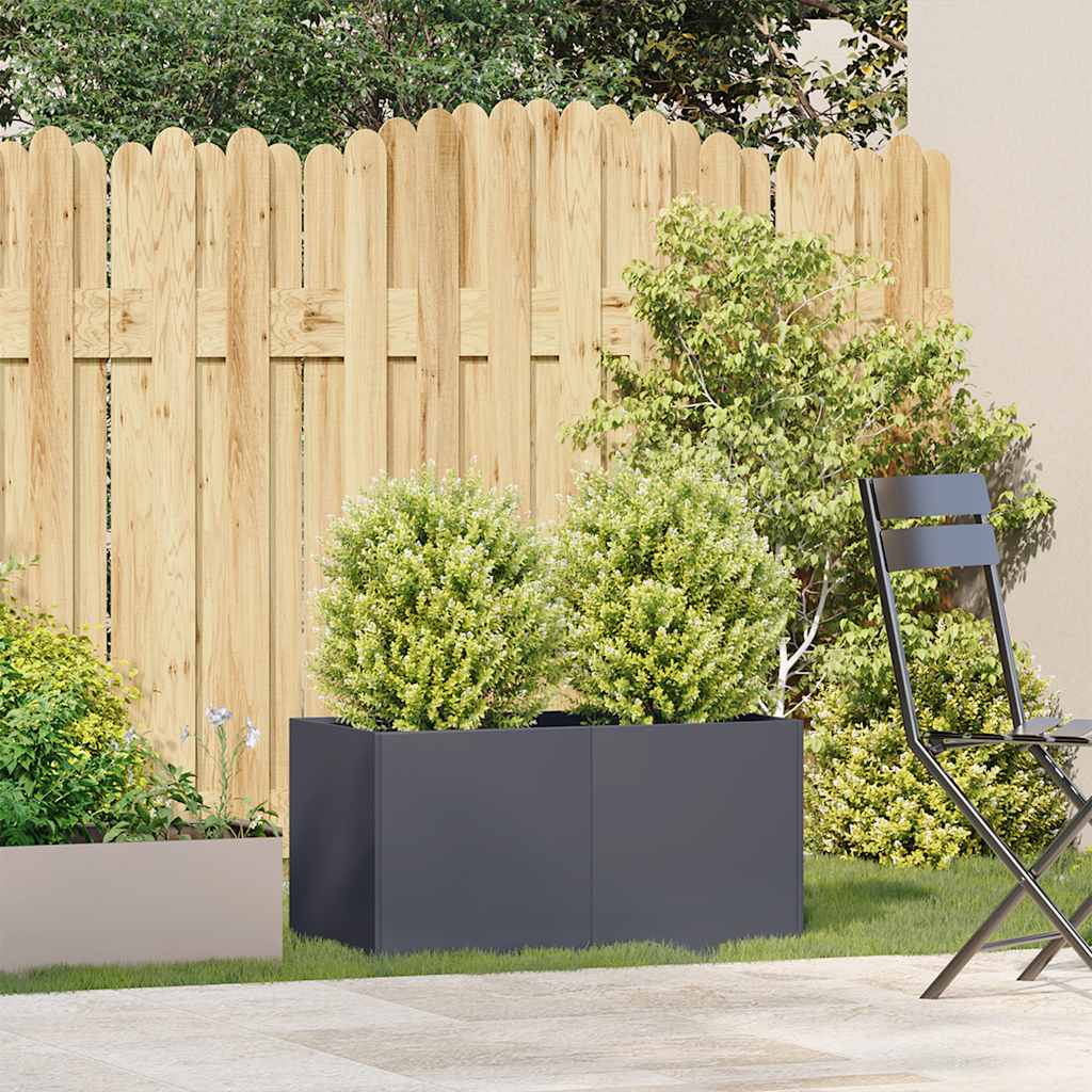 vidaXL Jardinieră, antracit, 80x40x40 cm, oțel laminat la rece vidaXL Jardinieră, antracit, 80x40x40 cm, oțel laminat la rece