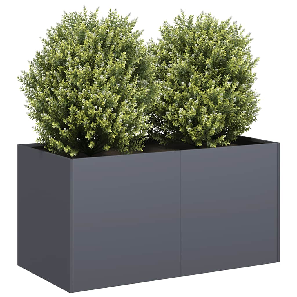 vidaXL Jardinieră, antracit, 80x40x40 cm, oțel laminat la rece vidaXL Jardinieră, antracit, 80x40x40 cm, oțel laminat la rece
