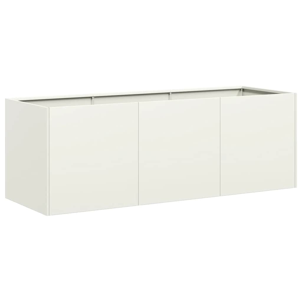 vidaXL Jardinier alb 120x40x40 cm Oțel laminat la rece