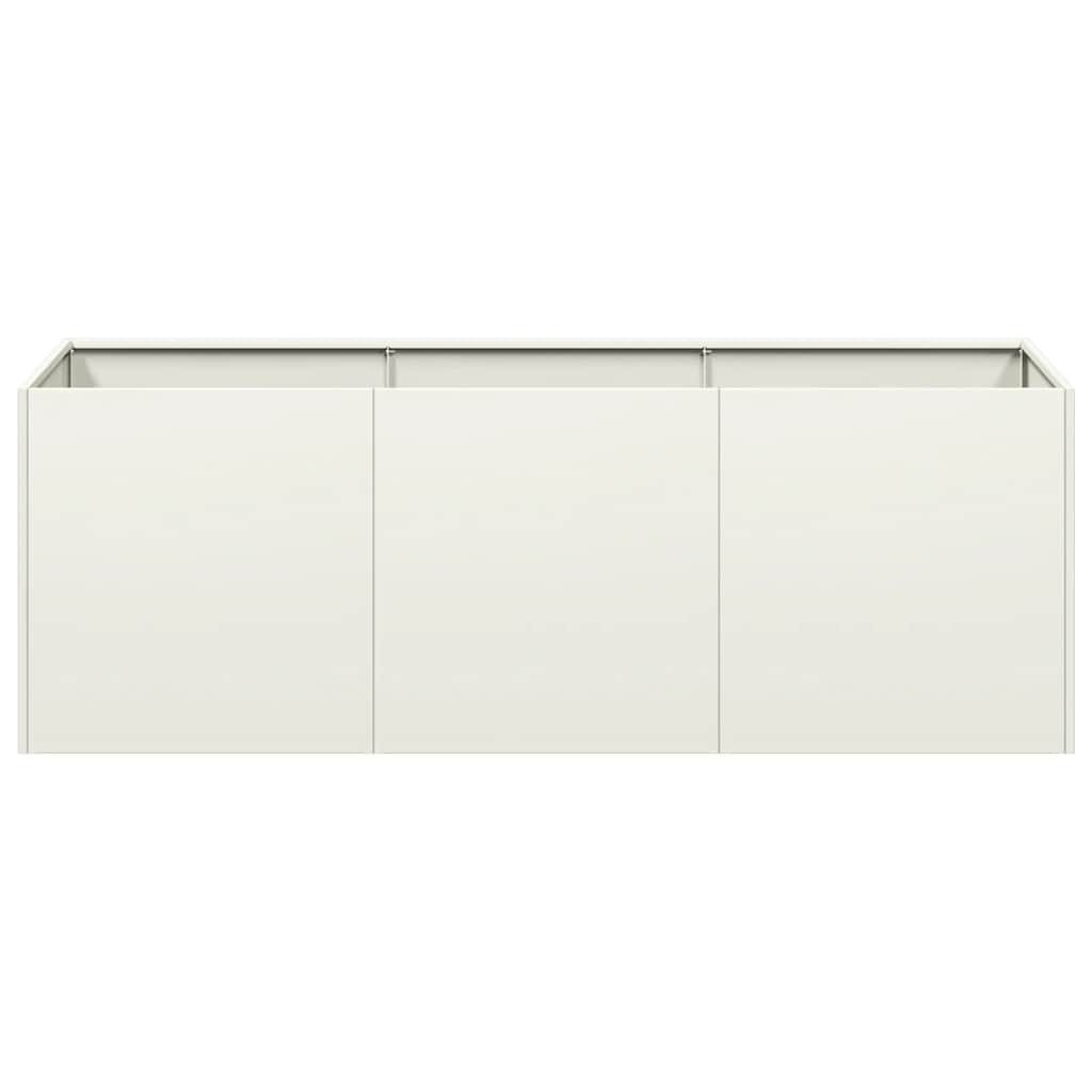 vidaXL Jardinier alb 120x40x40 cm Oțel laminat la rece