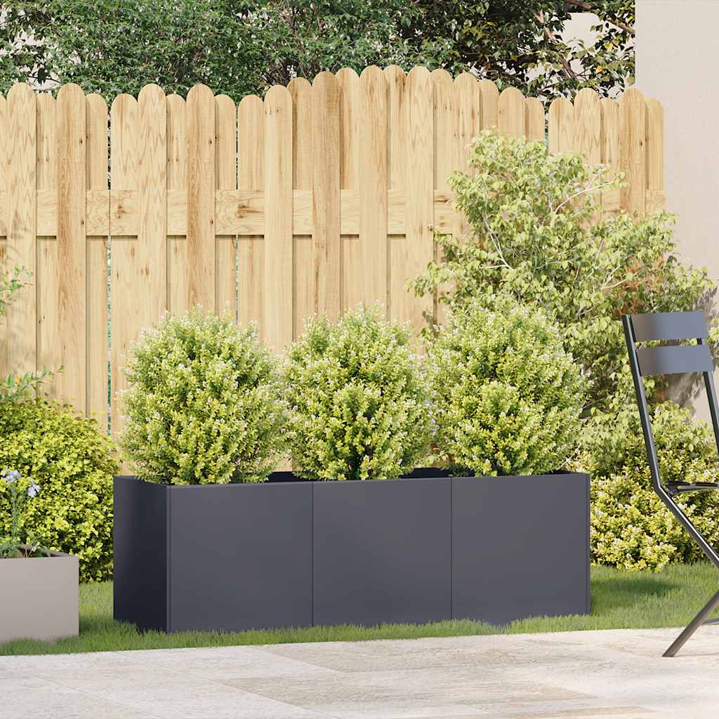 vidaXL Jardinieră Antracit 120x40x40 cm Oțel laminat la rece vidaXL Jardinieră Antracit 120x40x40 cm Oțel laminat la rece