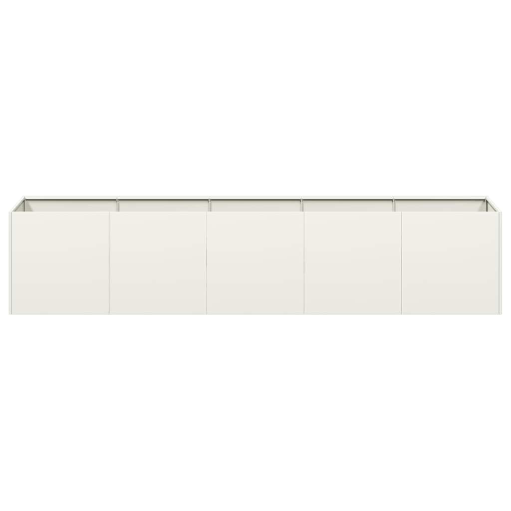 vidaXL Jardinier alb 200x40x40 cm Oțel laminat la rece