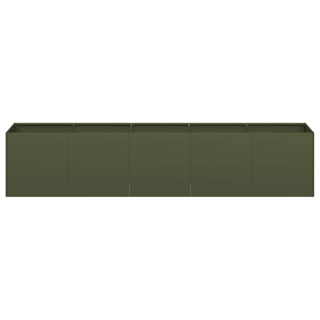 vidaXL Jardinieră verde măsline 200x40x40 cm oțel laminat la rece vidaXL Jardinieră verde măsline 200x40x40 cm oțel laminat la rece