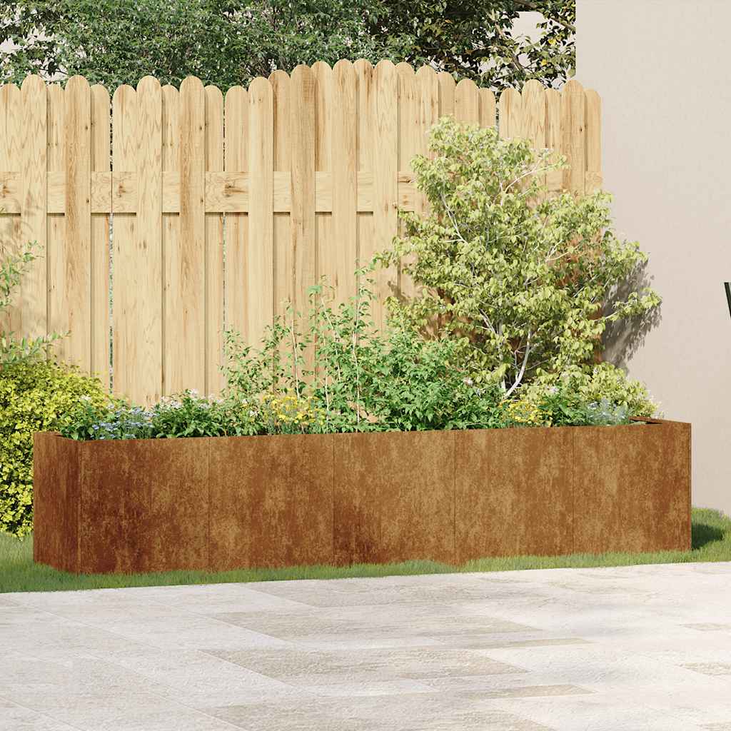 vidaXL Jardinieră Rusty 200x40x40 cm Oțel pentru intemperii vidaXL Jardinieră Rusty 200x40x40 cm Oțel pentru intemperii