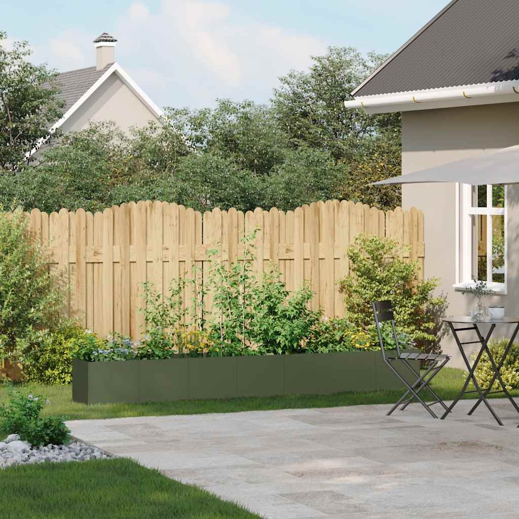 vidaXL Jardinieră verde măsline 280x40x40 cm oțel laminat la rece vidaXL Jardinieră verde măsline 280x40x40 cm oțel laminat la rece