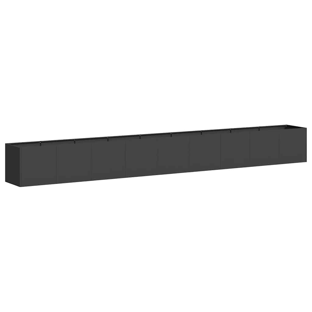 vidaXL Jardinier negru 360x40x40 cm Oțel laminat la rece